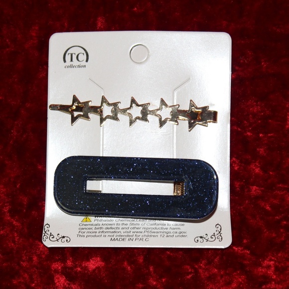 Glitter Resin & Stars Barrettes "Love" HairPin Set - Picture 5 of 7